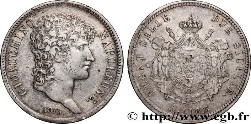 ITALY - KINGDOM OF NAPLES - JOACHIM MURAT
Type : 5 Lire 
Date : 1813 
Mint name ...