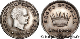 ITALY - KINGDOM OF ITALY - NAPOLEON I
Type : 10 Soldi 
Date : 1814 
Mint name / Town : Milan  
Quantity minted : 942926 
Metal : silver 
Millesimal fi...
