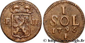LUXEMBOURG - SIEGE OF LUXEMBOURG
Type : 1 sol 
Date : 1795 
Metal : bronze 
Diameter : 30  mm
Orientation dies : 6  h.
Weight : 19,29  g.
Edge : brute...