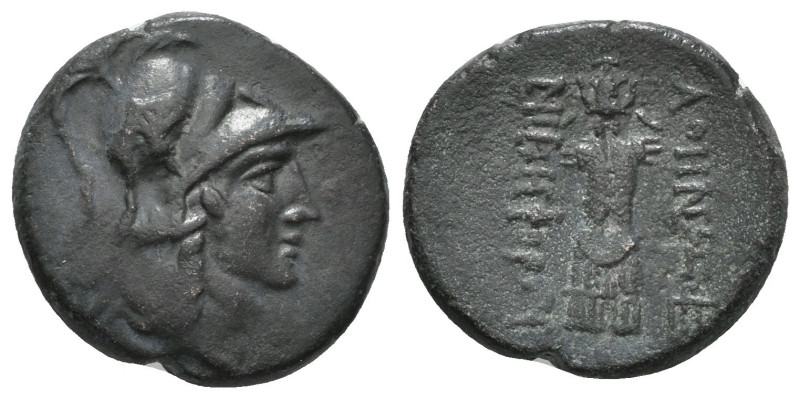 MYSIA. Pergamon. Ae (Mid-late 2nd century BC).
Obv: Helmeted head of Athena righ...