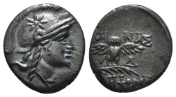 MYSIA. Pergamon. Ae (Circa 200-133 BC).
Obv: Head of Athena right, wearing helmet decorated with star.
Rev: AΘHNAΣ / NIKHΦOPOY.
Owl standing facing on...