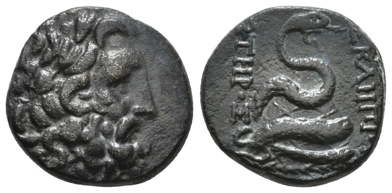 MYSIA. Pergamon. Ae (Mid-late 2nd century BC).
Obv: Laureate head of Asklepios r...