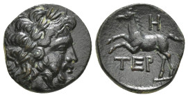 PISIDIA. Termessos. Ae (1st century BC). Dated CY 6 (67/6 BC).
Obv: Laureate head of Zeus right.
Rev: TEP.
Horse rearing left 4,35 g