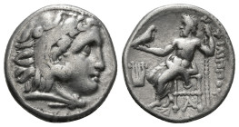KINGS OF MACEDON. Philip III Arrhidaios (323-317 BC). Drachm.
Obv: Head of Herakles right, wearing lion skin.
Rev: ΦΙΛΙΠΠΟY.
Zeus seated left, holding...