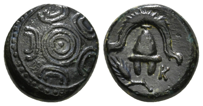 KINGS OF MACEDON. Alexander III 'the Great' (336-323 BC). Ae Half Unit. Uncertai...
