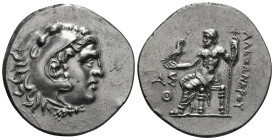 KINGS OF MACEDON. Alexander III 'the Great' (336-323 BC).Tetradrachm.
Obv: Head of Herakles right, wearing lion skin.
Rev: AΛΕΞΑΝΔΡΟY.
Zeus seated ...