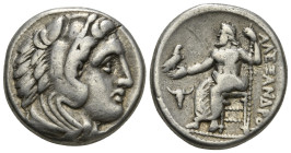 KINGS OF MACEDON. Alexander III 'the Great' (336-323 BC).Tetradrachm.
Obv: Head of Herakles right, wearing lion skin.
Rev: AΛΕΞΑΝΔΡΟY.
Zeus seated lef...
