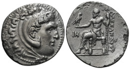 KINGS OF MACEDON. Alexander III 'the Great' (336-323 BC).Tetradrachm.
Obv: Head of Herakles right, wearing lion skin.
Rev: AΛΕΞΑΝΔΡΟY.
Zeus seated lef...