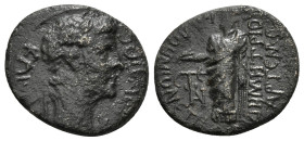 PHRYGIA. Aezanis. Claudius (41-54). Ae. Sokrates Demetrios, magistrate.
Obv: KLAYDIOC KAICAP.
Laureate head right.
Rev: EΠΙ CΩΚΡΑΤΟΥ ΔΗΜΗΤΡΙΟΥ ΑΙΖΑΝΙΤ...