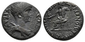 PHRYGIA. Sebaste. Nero (54-68). Ae. Ioulios Dionysios, magistrate.
Obv: ΣEBAΣTOΣ.
Bareheaded and draped bust right.
Rev: ΣEBAΣTHNΩN IOVΛIOΣ ΔIONVΣIOΣ....