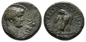 PHRYGIA. Apamea. Nero (54-68). Ae. M. Vettius Nigrus, magistrate.
Obv: NEPON KAIΣAP.
Bare head right.
Rev: EΠI OYETTIOY NIΓPOY AΠΑΜΕΩΝ.
Eagle standing...