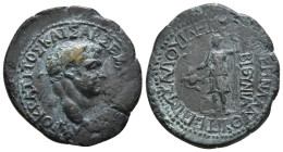 Bithynia, Koinon of Bithynia, Titus, 69-79 AD. AE, Magistrate: Marcus Salvidenus Asprenas (proconsul)
Obv: ΑΥΤΟΚΡΑ ΤΙΤΟΣ ΚΑΙΣΑΡ ΣΕΒΑΣ ΥΙΟΣ, laureate ...