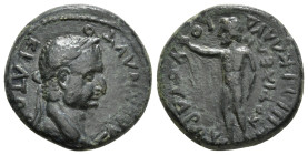 PHRYGIA. Cotiaeum. Galba (68-69). Ae. Tiberius Claudius Aretis, philopatris (agonothetes for life).
Obv: ΓΑΛΒΑΝ ΑΥΤΟΚΡΑΤΟΡΑ.
Laureate head right.
Rev:...