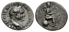 CAPPADOCIA. Caesarea (as Eusebeia). Vespasian (69-79). Hemidrachm.
Obv: AYTOKP KAICAP OYECΠACIANOC CEBA.
Laureate head right.
Rev: Nike seated right o...