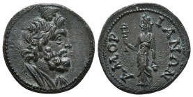 PHRYGIA. Amorium. Pseudo-autonomous (Circa 2nd century). Ae.
Obv: Draped bust of Serapis right, wearing calathus.
Rev: ΑΜΟΡΙΑΝΩΝ.
Isis standing lef...