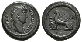 EGYPT. Alexandria. Hadrian (117-138). Ae Obol. Dated RY 10 (125/6). Obv: ΑVΤ ΚΑΙ ΤΡΑΙ ΑΔΡΙΑ СЄΒ. Laureate bust right, with slight drapery. Rev: L Δ - ...