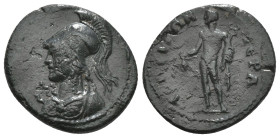 PHRYGIA. Hierapolis. Pseudo-autonomous (circa 100-218 AD) AE Bronze 
Obv: Bust of Athena wearing aegis, l.
Rev: ΙΕΡΑΠΟΛΕΙΤΩΝ. Nude Hermes standing lef...