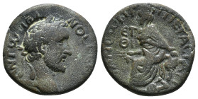 CAPPADOCIA. Tyana. Antoninus Pius (138-161). Ae.
Obv: AYTOK ANTWNEINOC CEBACTOC.
Laureate head right.
Rev: TYANEΩN T ΠP T IEP ACY AY / ET - ΘΙ.
Turret...