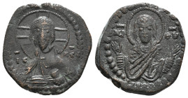 Anonymous Follis, Class G. Romanus IV, AD 1068-1071. AE, Follis. Constantinople.
Obv: IC XC. Bust of Christ, nimbate, facing, right hand raised, scrol...