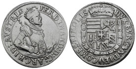HOLY ROMAN EMPIRE. Ferdinand (Archduke, 1564-1595). Taler. Hall.
Obv: FERDINAND D ARCHI D AVSTRI.
Crowned and armored half-length bust right, holding ...