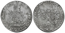 GERMANY. Sachsen-Albertinische Linie. August, 1553-1586. Taler 1568 (Silver, 29,04 g - 40,14 mm), Dresden. ✠AVGVSTVS D G DVX SAXO SA ROMA IMP Cuirasse...