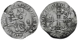 CRUSADERS. Knights of Rhodes (Knights Hospitallers). Roger of Pins (AD 1355-1365)
AR Gigliato
Obv: ✠ •F•ROGIЄRIVS:D•PINIBVS•DI•GRA•m Grand Master Roge...