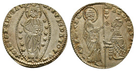 ISLAMIC. Beyliks of Western Asia Minor. Debased GOLD Ducat (After AD 1348). Late 'K' Series. Imitating a Venetian Ducat of Andrea Dandolo (1344-1354)....