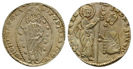 ISLAMIC. Beyliks of Western Asia Minor. Debased GOLD Ducat (After AD 1348). Late 'K' Series. Imitating a Venetian Ducat of Andrea Dandolo (1344-1354)....