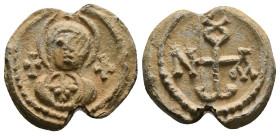 Byzantine Seal
John, ca. VI/VII cent.
Between two crosses, a bust of the Mother of God, wreath border
Monogram (Zacos 251) of the name John
10,90 ...