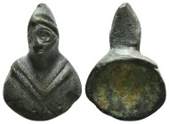 Roman bronze face aplique
11,74 g - 30,30 mm