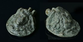 Roman Bronze Phalera with Medusa
2nd-3rd century A.D.
Domed with mask of Medusa
144,88 g - H 70 mm