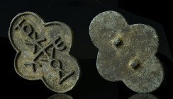 Byzantine (7th-11th century)
A huge bread stamp with monogram (400 g - 128 x 98 mm). The stamp features a crucifix shape and bears an inscription in ...