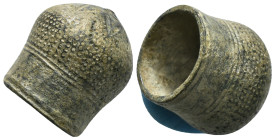 Byzantine thimble (AD 9th–13th centuries) A bronze onion-top thimble with plain rim
16,50 g - 22,90 mm