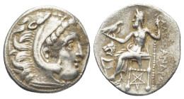 KINGS of THRACE, Macedonian. Lysimachos. 305-281 BC. AR Drachm (17mm, 4.0 g). In the name and types of Alexander III of Macedon. Kolophon mint. Struck...