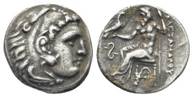 Kingdom of Macedon. Philip III Arrhidaios. Drachm. (17mm, 3.97 g) 336-323 a.C. Lampsakos. In the name and types of Alexander III. (Price-1365 var). An...
