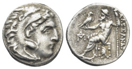 MACEDONIAN KINGDOM. Alexander III the Great (336-323 BC). AR drachm (17mm, 4.0 g). Posthumous issue of Abydus, ca. 310-297 BC. Head of Heracles right,...