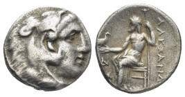 Kingdom of Macedon, Alexander III 'the Great' AR Drachm. (16mm, 4,0 g) Uncertain mint, Western Asia Minor (?), circa 323-280 BC. Head of Herakles righ...