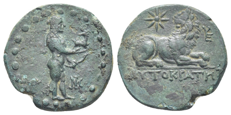 Ionia. Miletos .circa 200 BC. Bronze Æ (19mm., 4,68 g). Apollo Didymeus standing...