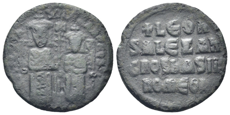 Leo VI Æ Nummus. (25mm, 6.28 g) Constantinople, AD 886-912. +LEON + S ALЄXAndROS...