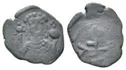 Manuel I Comnenus (1143-1180). Half-Tetarteron. (14mm, 1.33 g) Uncertain Greek mint, 1143-1152. Monogram: M[anue]Λ Δ[espotes] K[omnenos] Π[orphyrogeni...