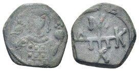 Manuel I Comnenus (1143-1180). Half-Tetarteron. (15mm, 1.89 g) Uncertain Greek mint, 1143-1152. Monogram: M[anue]Λ Δ[espotes] K[omnenos] Π[orphyrogeni...