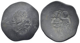 Manuel I Comnenus AD 1143-1180. Constantinople Trachy † (4.45 Gr. 27mm) 
Christ enthroned facing, wearing pallium and colobium, raising right hand in ...