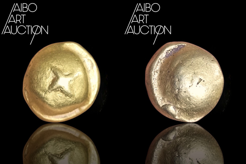 Gallic Gold Coin - Sénons - Globular Stater with Cross 100-50 BC

Domed flan w...