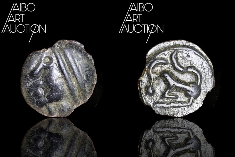 Gallic coinage Potin - Sequanes - Potin with the big head 1st century BC

Helm...