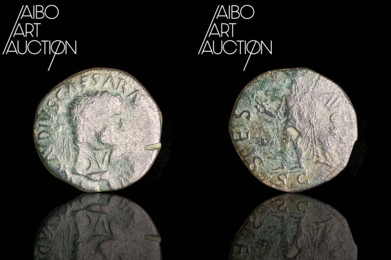 Roman coin Bronze - Empire - Claudius Sesterce Rome 42-43

TI CLAVDIVS CAESAR ...