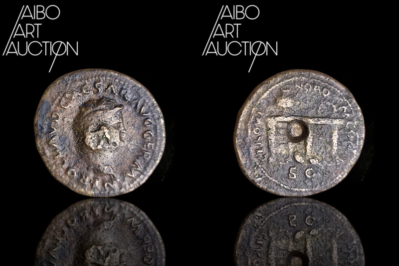 Roman coin Bronze - Empire - Nero Semis Lyon 65

NERO CLAVD CAESAR AVG GERM Ba...