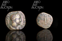 Roman coin Bronze - Empire - Alexander Severus Sesterce Rome 232

IMP ALEXANDER PIVS AVG Laureate and draped bust to the right. Rev: SPES PVBLICA //...
