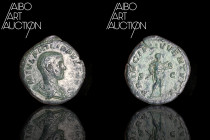 Roman coin Bronze - Empire - Philip II Sesterce Rome 245

M IVL PHILIPPVS CAES Bare head, draped bust to the right. PRINCIPI IVVENTVTIS // S C The e...