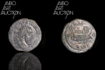 Roman coinage Bronze - Empire - Postumum Double sestertius Uncertain workshop 266-267

IMP C M CASS LAT POSTVMVS P F AVG Radiate, draped and armored...