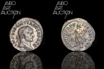 Roman coin Billon - Empire - Diocletian Follis Trier 296-297

IMP DIOCLETIANVS P F AVG Laureate head right. Rev: GENIO POPVLI ROMANI // TR Genius st...